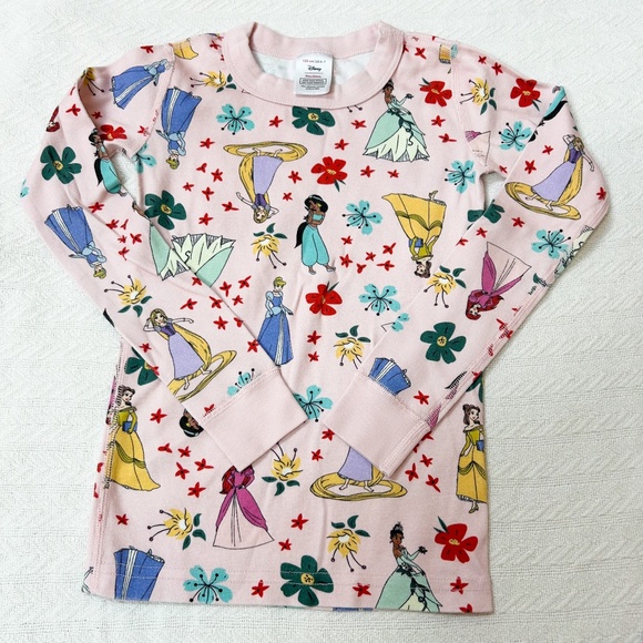 HANNA ANDERSSON Disney princess 2-piece pajamas, sz 6-7, light pink - Picture 2 of 13